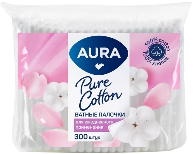 Ватные палочки Aura Beauty пакет 300 шт – 1