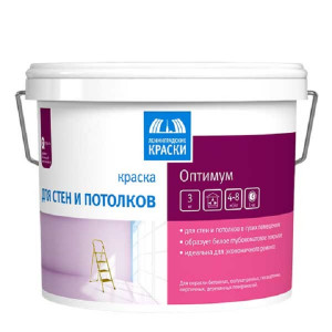 Краска Оптимум для стен и потолков Водно-дисперсионная 3 кг