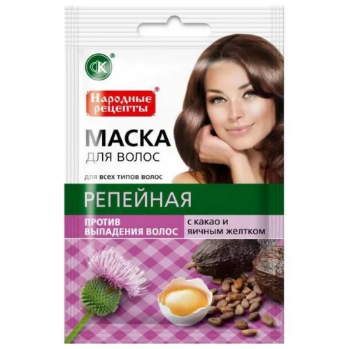 Маска для волос Репейная какао, яичный желток против выпадения 30 мл – 1
