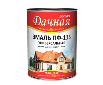 Эмаль ПФ-115 Дачная Универсальная глянцевая красная 0.9 кг - 1