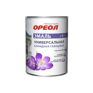 Эмаль Ореол белая глянцевая, универсальная алкидная для наружных и внутренних работ 2,7кг