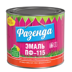 Эмаль ПФ-115 Фазенда серая 0.9 кг