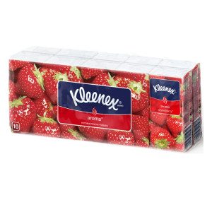 Носовые платки Kleenex Клубника 1блок-10 пачек