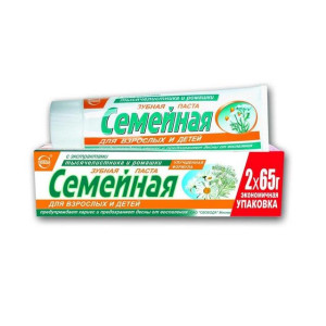 Зубная паста Семейная Тысячелистник, ромашка 130г
