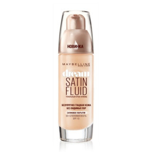 Тональный крем-флюид Maybelline New York Dream Satin Fluid не забивает поры оттенок 03 Слоновая кость 30 мл - 1