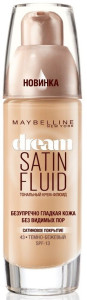 Maybelline New York Тональный крем-флюид для лица "Dream Satin Fluid", не забивает поры, оттенок 43, Темно-бежевый, 30 м - 1