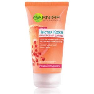 Скраб для лица Garnier Skin Naturals  Чистая кожа, Фруктовый заряд против несовершенств, отшелушивающий 150 мл
