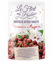 Крем-мыло жидкое Le Flirt Черешня и Миндаль в мягкой упаковке 500 мл