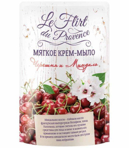 Крем-мыло жидкое Le Flirt Черешня и Миндаль в мягкой упаковке 500 мл