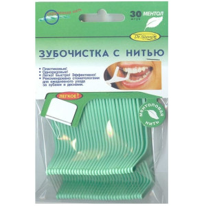 FLOSSTIK Зубочистка с нитью №30 ментол