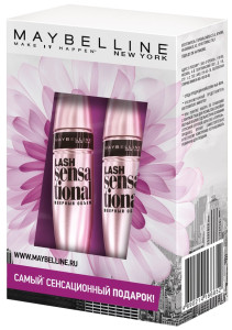 Подарочный набор Maybelline New York Тушь для ресниц "Lash Sensational", веерный объем, черная, 9,5 мл х2 - 70% на вторую тушь - 1