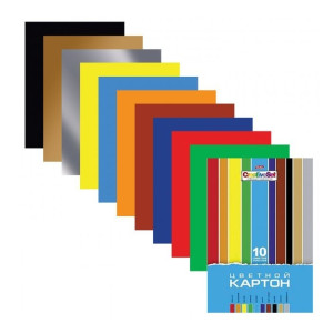 Картон цветной  Hatber Creative Set 10 цветов 10 л