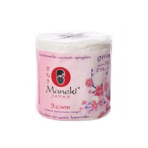 Туалетная бумага Maneki Dream 3-х слойная белая 30 м