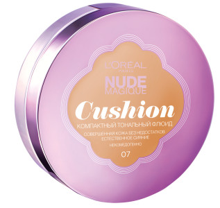 L'Oreal Paris Тональный крем «Nude Magique. Кушон», оттенок 07, Золотисто-бежевый, 14,6 г - 1