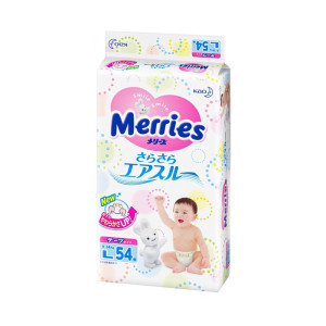 Подгузники Merries L 9-14 кг 54 шт