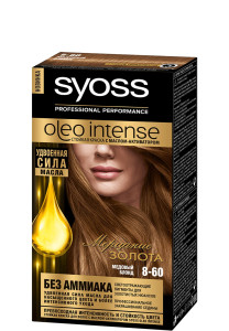 Краска для волос СЬĔСС Oleo Intense оттенок 8-60 Медовый блонд, с ухаживающим маслом без аммиака 115 мл