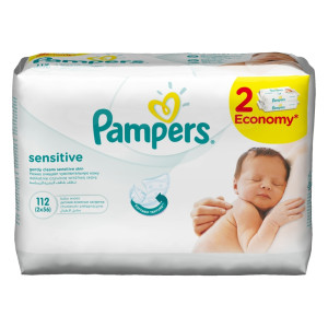 PAMPERS Sensitive Влаж.Салфетки (смен.блок) 2*56шт