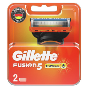 Сменные кассеты Gillette Fusion5 Power с 5 лезвиями c точным триммером для труднодоступных мест для гладкого бритья надолго 2 шт - 1