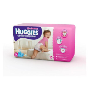 HUGGIES Трусики-подгузники для девочек(13-17кг)15 шт