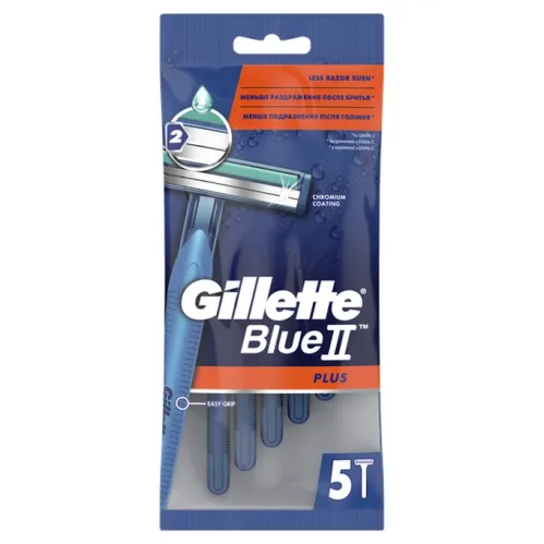 Бритвенный станок Gillette Blue2 Plus Одноразовый с 2 лезвиями 5 фиксированная головка 5 шт – 4