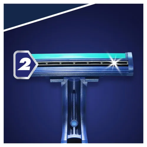 Бритвенный станок Gillette Blue2 Plus Одноразовый с 2 лезвиями 5 фиксированная головка 5 шт – 5