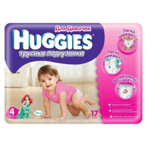 HUGGIES Трусики-подгузники для девочек (9-14кг)17 шт