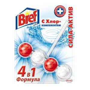 Туалетный блок Бреф Сила-Актив с Хлор-компонентом 50 гр