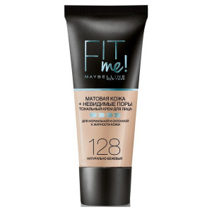 Тональный крем Maybelline New York Fit Me матирующий скрывающий поры Оттенок 128 Натурально-Бежевый 30 мл - 1