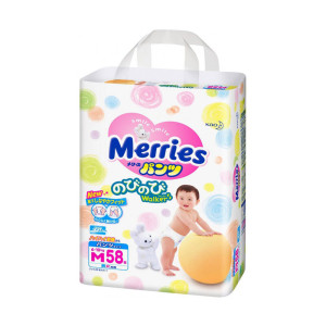 Подгузники-трусики Merries M 6-11 кг 58 шт