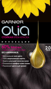Garnier Стойкая крем-краска для волос "Olia" без аммиака, оттенок 2.0, Черный - 1