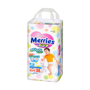 Подгузники-трусики Merries XL 12-22 кг 38 шт