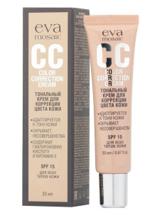Тональный крем Eva Mosaic СС Color Correction Cream для коррекции цвета кожи тон 02 Золотисто-бежевый 20 мл - 1