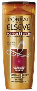 Шампунь для волос L`Oreal Paris Elseve Роскошь Питания 6 масел для склонных к сухости волос кремовый 400 мл - 1