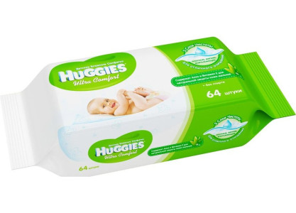 HUGGIES Влажные салфетки Ultra Comfort+Aloe 64 шт.