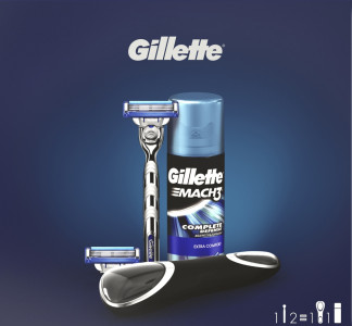 GILLETTE Mach3 Набор (Станок+Чехол+Гель для бритья)