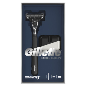 Бритвенный станок Gillette ограниченная серия с черной ручкой Бритва с 1 сменной кассетой + Подставка - 1