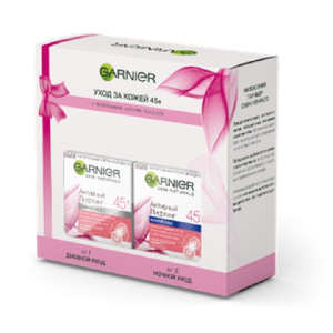 Подарочный набор Garnier Skin Naturals  Антивозрастной уход, Активный лифтинг 45+: дневной крем для лица,50 мл и ночной крем для лица,50 мл - 1