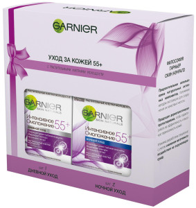 Garnier Подарочный набор "Антивозрастной уход, Интенсивное омоложение 55+":дневной крем для лица,50 мл и ночной крем для лица,50 мл - 1