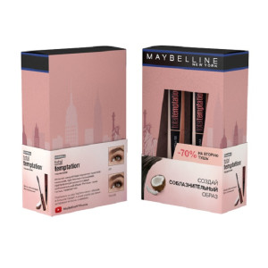 Набор декоративной косметики Maybelline New York Total Temptation Черная - 70% на вторую тушь 8.6 мл x2 - 1