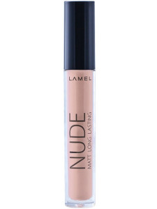 Блеск для губ Lamel Matte Nude стойкий тон 102 Светло-бежевый 6 мл - 1