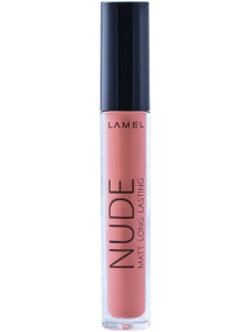 Блеск для губ Lamel Matte Nude стойкий тон  105 Красно-коричневый 6 мл - 1