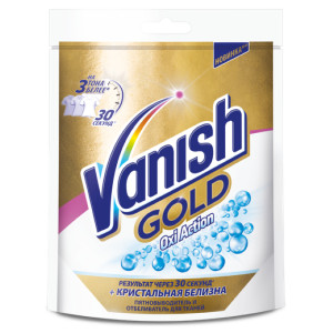 Пятновыводитель и отбеливатель для тканей Vanish Gold Oxi Action Кристальная белизна порошкообразный 250 гр - 1