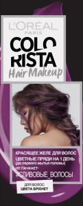 L'Oreal Paris Красящее желе для волос цвета брюнет Colorista Hair Make Up, оттенок Сливовые Волосы - 1