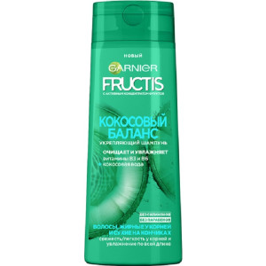 Шампунь для волос Garnier Fructis Кокосовый баланс Укрепляющий для волос жирных у корней и сухих на кончиках 250 мл - 1