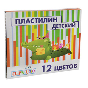 Пластилин ClipStudio 12 цветов 240 гр