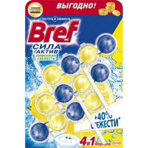 Туалетный блок Бреф Сила-Актив Лимонная свежесть 3x50 гр. Купить в ...