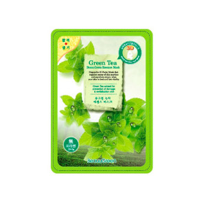 Маска для лица BeauuGreen тканевая New 3D Зеленый чай 23 гр