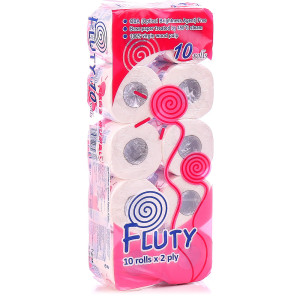 Туалетная бумага Fluty 2-х слойная 10 рулонов
