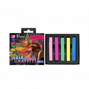 DIVAGE Мелки для волос цв. hair graffiti bright 5 шт