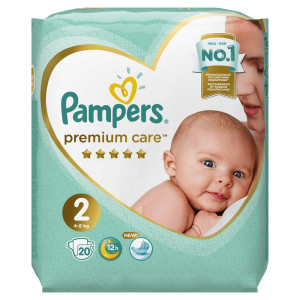 PAMPERS Подгузники Premium Care Mini (4-8 кг) 20шт